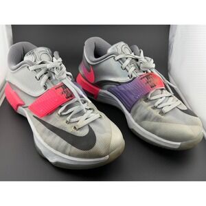 Nike KD 7 All Star Pure Platinum-Basketball Shoes, Grey Pink Purple, Mens 8.5
